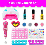 Nail Art Studio Set for Girls Kids Nail Polish Kit Girls Nail Salon Games - Girls Birthday Presents