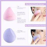 Jessup Makeup Sponge Blender Set 5Pcs Cosmetic Puff Non Latex, Soft, Flawless for Liquid Cream Powder SP010