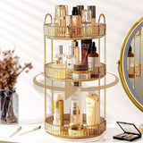 SYAMEET 3 Tier Rotating Makeup Organizer,360 Rotating High-Capacity Skincare Clear Make up Storage,Bathroom Makeup Carousel Spinning Holder for Cosmetic, Skin Care,Perfume,Makeup Brushes, Lipsticks.