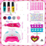 Nail Art Studio Set for Girls Kids Nail Polish Kit Girls Nail Salon Games - Girls Birthday Presents