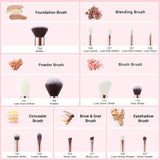 Jessup 15Pcs Makeup Brushes Make up Tool Kit Beauty Professional Eyeshadow Power Lipstick Blending Cheeck Cosmetic Brushes Set Blushing Bride T293