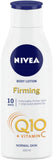 NIVEA Q10 plus C Firming Body Lotion (250Ml), 48Hr Nourishing Body Moisturiser with Q10 & Vitamin C, Moisturiser for Firm Skin, Firming Body Cream