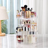 Makeup Organizer, 360 Degree Rotating Adjustable Cosmetic Storage Display Case with 8 Layers Large Capacity, Fits Jewelry,Makeup Brushes, Lipsticks and More, Clear Transparent