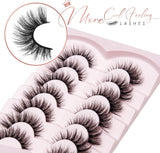 Onlyall Fake Eyelashes Natural Look False Lashes Fluffy Natural Lashes Pack 12MM 3D Faux Mink Lashes A06 7 Pairs