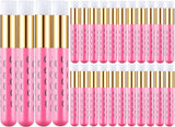 30Pieces Lash Shampoo Brushes, Eyelash Extension Cleanser Brush, Nose Pore Deep Cleaning Blackhead Peel off Remover Brush Tool, Soft and Comfortable Facial Makeup Remover Cleansing Brushes (Pink Lashes)