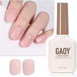 GAOY Jelly Nude Gel Nail Polish, 16Ml Sheer Pink Glitter Gel Polish, Shimmering Translucent Color 1616 UV Light Cure for Nail Art DIY