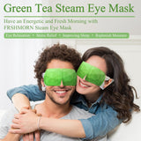 FRSHMORN Steam Eye Mask, Moist Heat Warm Compress for Eyes Self Heating Disposable Heated Eye Mask, Portable and Comfortable Sleep Mask, Relax at Home Office Travel (Green Tea, 16Packs)