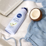 NIVEA Body Oil in Lotion Coconut and Monoi Oil, Scented Moisturiser for Normal to Dry Skin, 400 Ml