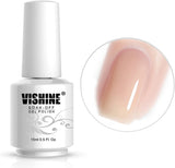 Vishine Jelly Crystal Nude Neutral Tone Gel Nail Polish 15ML Gel Polish Translucent Sheer Nude Soak off UV LED Gel Nail Polish Clear Color Home DIY Manicure Nail Art #10