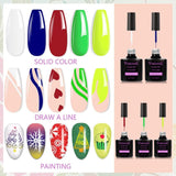 Vnicesli Gel Polish Nail Art Gel Liner, Royal Blue Colors Gel Paint for Nails Art Painted Gel Nail Polish Pen Line Art Gel Nail Art Painting Gel DIY Manicure Tools Soak off Drawing Nail Gel for Line