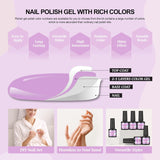 Coscelia Gel Nail Polish Set with 12 Colors Nail Gel Polish Rhinbow Series with Base Gel Top Coat Matte Coat Gel Peel off Protective Nail Gel and Nail Glitter Powder Nail Art Brush for Nails