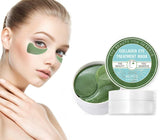 Under Eye Patches Collagen, Green Algae Eye Mask with Seaweed for under Eye Bags Dark Circles Natural Eye Gel Pads for Puffy Eyes Moisturizing Repairing