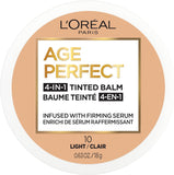 L'Oreal Paris Age Perfect 4-In-1 Tinted Face Balm Foundation with Firming Serum, Light 10, 0.63 Ounce (Pack of 1)