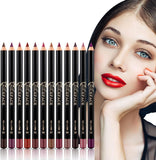 Matte Lip Liner Pencil Set, 12 Pcs,Smooth Waterproof Long-Lasting Fade Resistant Lip Pencil Makeup Gift Set for Women