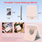 CATZONS Makeup Mirror with 3 Lighting Modes,Usb Rechargeable Travel Vanity Mirror,Dimmable Touch Screen (Pink)