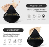 12 Pieces Triangle Powder Puff MAGEFY Makeup Puff Soft Powder Puffs for Face Eye Body Cosmetic Foundation Setting Powder Puff Makeup Tool Black