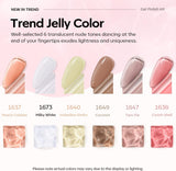 Modelones Jelly Gel Nail Polish Set 6 Colors, Spring Translucent Pink Milky White Sheer Nude Brown Summer Trend Icy Transparent Nail Art Design Starter Kit DIY Manicure at Home for Girls Women Gifts