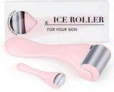 Ice Roller for Face and Eye 2 Pcs,Face Roller Skin Care for Puffiness,Migraine,Pain Relief,Eye Roller for Puffy Eyes Dark Circles,Stainless Steel Facial Roller (White)