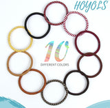 Hoyols Hair Ties for Girls No Damage Hair Elastics, 4Mm Non Slip Thick Ponytail Holders for Women Curly Hair No Pull, Colorful Rubber Hair Bands Baby & Blonde Assorted Color 50 Count (Pastel Prism)