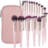 Makeup Brushes with Case, MAANGE 18 Pcs Professional Makeup Brush Set Premium Synthetic Face Kabuki Brush Kit Foundation Powder Eyeshadow Make up Brushes Set Christmas Gift (Pinkgold)