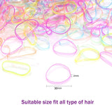 Hoyols 2000 Small Rubber Bands Hair Ties Ponytail Elastic Multi Color for Kids Girls Hair Value Pack