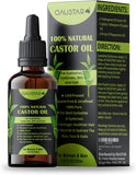 Castor Oil-Cold Pressed, for Hair Growth, Bold Eyelashes & Eyebrows, Moisturizes Skin, Nails & Cuticles. Anti-Aging (30Ml)