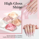 Modelones Jelly Gel Nail Polish Set, 6 Colors Transparent Jelly Gel Polish Kit Sheer Pink Nude Milky White Nail Polish Gel, Soak off LED Gel Nail Kit DIY Nail Art Salon Manicure Gifts for Women Girls