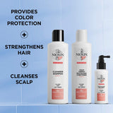 NIOXIN System 3 Trio Pack, Cleanser Shampoo + Scalp Therapy Revitalising Conditioner + Scalp & Hair Treatment (300Ml + 300Ml + 100Ml), for Coloured Hair with Progressed Thinning