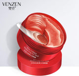 VENZEN 30 PAIR Eye Mask Gold Power Crystal Gel Collagen Masks, Seaweed Hydrating Natural Essence Rejuvenating Oil Balance Moisturizing 80G (Red)