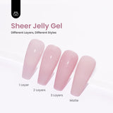 Beetles Gel Polish Jelly Gel Nail Polish 6 Colors Chasing Summer Breeze Jelly Blue Sliver Glitter Gel Nude Gray Nail Art Design Soak off Led Nail Lamp Spring Summer Nails Manicure Set for Girls Women