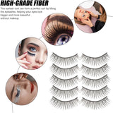 Lurrose Natural False Lashes 5 Pairs False Eyelashes Fluffy Eyelashes with Rhinestones Fake Lashes Natural Look Lashes Pestañas Postizas Naturales