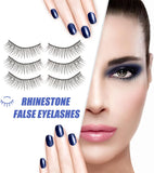 Lurrose Natural False Lashes 5 Pairs False Eyelashes Fluffy Eyelashes with Rhinestones Fake Lashes Natural Look Lashes Pestañas Postizas Naturales