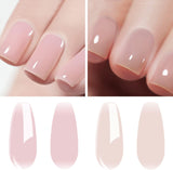 Vishine DUO Jelly Pink Crystal Gel Polish - 2 Pcs 15Ml Sheer Pink & Pinky Nude Translucent Gel Nail Polish Soak off UV Gel Polish Neutral Skin Color Nail Gel Nail Art Manicure at Home 0.51 Fl Oz