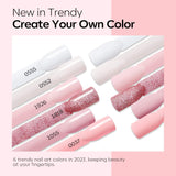 Modelones Pink Blue Gel Nail Polish Set 6 Colors, Black White Nail Art Kit Design Soak off Manicure Gifts Summer Ocean Collection