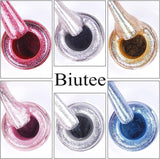 Biutee Magnetic Gel Nail Polish Set Cat Eye Gel Polish Kit 6 Colors 8Ml Reflective Glitter Soak off Cat Eye Auroras Gel Nail Sparkle Shiny Nail Polish Gel with Magnet Stick DIY Art Manicure Kit