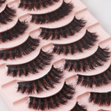 Eyelashes - 10 Pairs Pack Natural Wispy Faux Mink Curly 3D False Lashes Lightweight Fluffy Soft Volume Fake Lashes