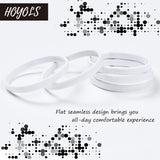 Hoyols Flat Hair Elastics, No Metal Hair Ties Hair Bands for Thick Heavy and Curly Hair Ponytail Holders Headband 5Mm Wide 40 Count (White) …