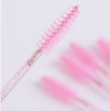 200Pcs Crystal Eyelash Mascara Brushes Wands Applicator Makeup Kits with Spiral Design (Pink)