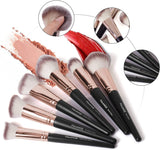 Makeup Brushes with Case, MAANGE 18 Pcs Professional Makeup Brush Set Premium Synthetic Face Kabuki Brush Kit Foundation Powder Eyeshadow Make up Brushes Set Christmas Gift (Pinkgold)