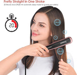 Hair Straightening Brush for Women - Ceramic Hair Straightening Brush Matte 6 Temperature Settings, Hot Brush Hair Straightener anti Scald, 20 Mins Auto Shut Brush Straightener for Salon Styling