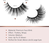 Onlyall Fake Eyelashes Natural Look False Lashes Fluffy Natural Lashes Pack 12MM 3D Faux Mink Lashes A06 7 Pairs