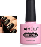 AIMEILI Gel Nail Polish Soak off UV LED - No Wipe Matte Top Coat 10Ml