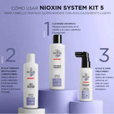 NIOXIN System 5 Trio Pack, Cleanser Shampoo + Scalp Therapy Revitalising Conditioner + Scalp & Hair Treatment (300Ml + 300Ml + 100Ml), for Chemically Treated Hair with Light Thinning