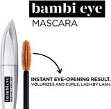 L’Oréal Paris Makeup Bambi Eye Mascara, Lasting Volume, Length & Lift, Doe-Eye Definition, No Clumping, Washable, Blackest Black 0.21 Fl Oz