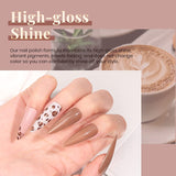 Beetles Gel Nail Polish Set, Coffee Cafe Collection Brown Neutral Beige Mauve Color Gel Polish Kits Perfect for Autumn and Winter Nail Art Manicure Kit Soak off LED Nail Lamp Gel