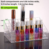 40 Grids Lipsticks Holder - Clear Acrylic Lipgloss Lipstick Organizer and Storage Display Case for Lip Gloss, Lipstick Tubes