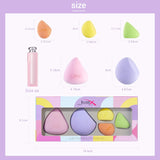 Jessup Makeup Sponge Blender Set 5Pcs Cosmetic Puff Non Latex, Soft, Flawless for Liquid Cream Powder SP010