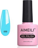 AIMEILI Soak off UV LED Gel Nail Polish - Neon Pacific (059) 10Ml