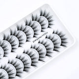 5D False Lashes Wispy Natural, Cat Eye Short Fake Eyelashes, Supernatural Cross Fluffy Soft Reusable Faux Mink Lashes,10 Pairs|Happy Heartbeat(H2)