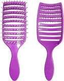 Hair Brush - Curved & Vented Detangling Hair Brush for Women Long, Thick, Curly and Tangled Hair, Blow Drying Detangling and Head Massage Hair Styling (Purple)